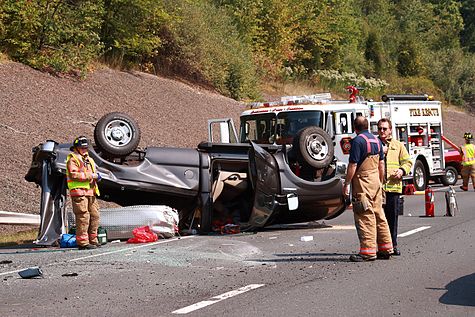 Havarovaný pickup Ford F-250