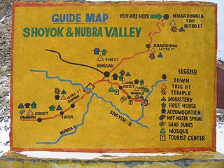 ヌブラ渓谷のローカルマップ