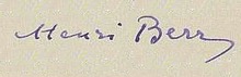 Signature de Henri Berr