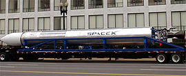 Falcon 1 rocket in front of the FAA building in Washington DC.