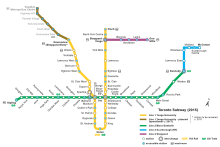 نقشه متروی تورنتو 2017 TTC