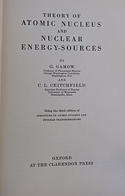 Title page of a 1949 copy of "Theory of Atomic Nucleus and Nuclear Energy-Sources"