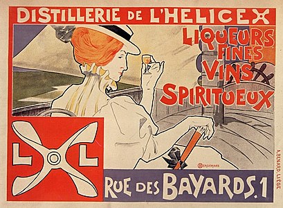 Distillerie de l'hélice, 1895 (Lithographie en couleurs ; Inv. Renardy nº B-20 ; 54 × 74 cm), Paris, Bibliothèque nationale de France