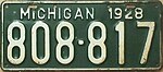 Номерной знак штата Мичиган 1928 года.jpg