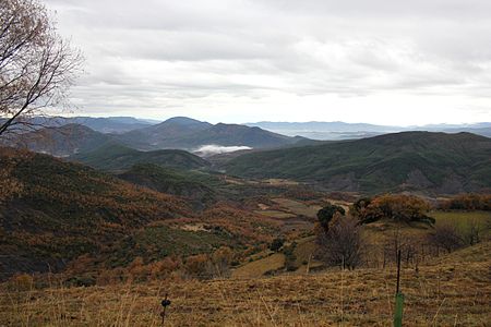 Principals elementos topograficos que s'albiran en a comarca, dende A Muera.