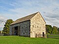 Abidiah Taylor Barn Chester County, Pennsylvania. Part of the Taylor-Cope Historic District. Built in either 1724 (date stone) or 1744 (wooden beam investigation), it is one of the oldest extant barns in the United States. Field stone walls.