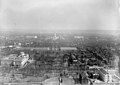 Image 107Eastward view of the National Mall from the top of the Washington Monument in 1918. The three structures and two chimneys crossing the Mall are temporary World War I buildings A, B and C and parts of their central power plant. (from National Mall)