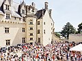 Château de Montsoreau-Museum of Contemporary Art courtyard during the Anjou Vélo Vintage festival.