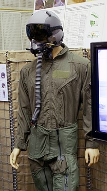 MSF830 Anti-g Suit trousers and cummerbund fitted over a flying suit Anti-G Suit MSF830.jpg