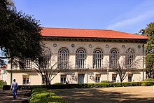 Battle Hall, also known as "The Old Library", was added to the National Register of Historic Places in 1970. Battle hall 2014.jpg