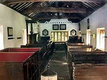 The unrestored interior of the Puritan Chapel, Bramhope, West Yorkshire Bramhope Puritan Chapel - geograph.org.uk - 1603796.jpg