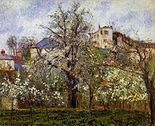 Printemps, pruniers en fleurs, Pontoise, Camille Pissarro