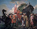 East India Company's Robert Clive meeting the Nawabs of Bengal before the Battle of Plassey.