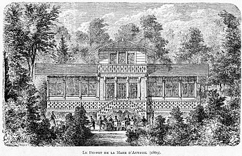 Ravintolarakennus Mare d'Auteuilin luonna vuonna 1869