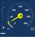 … ebenso 50 m vor dem Ende der TSM (Sollkurve bei 30 km/h).