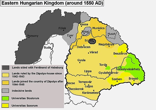 Oost-Hongaarse koninkrijk rond 1550