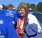 Fiona Stanley, Australian of the Year 2003, running with Summer Olympic Torch 2008 Fiona Stanley.JPG