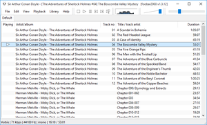 Foobar2000 v1.3.12 on Windows 10, with LibriVox audio books in playlist, simple playlist view.png