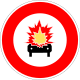 B18a. Accès interdit aux véhicules transportant des marchandises explosives[Note 5]