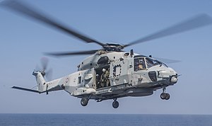French Navy NH90 lands on USS Antietam (CG-54) in the Bay of Bengal (cropped).jpg