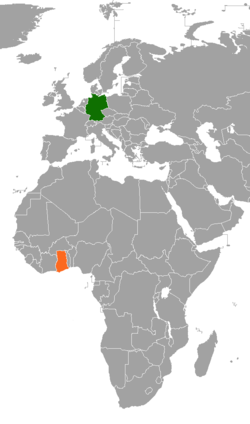 Map indicating locations of Germany and Ghana