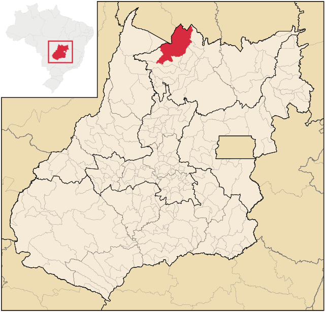 Localização de Porangatu em Goiás
