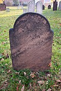 キャプテン・アンドリュー・ドレイク（1684–1743）という人の墓石。（ニュージャージー州エジソンのステルトンバプテスト教会（en:Stelton Baptist Church）