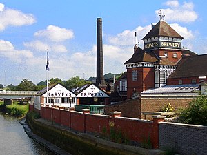 Harveys brewery as seen from the Cliffe Bridge...