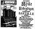 Die so genannte Hölle der Lebendigen, das ist die welt-beruffene Bastille zu Paris (1719). Links: Frontispiz, rechts: Titelblatt