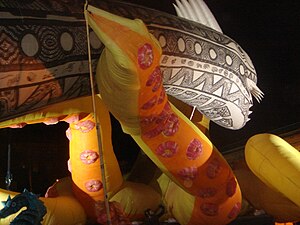 Marionnettes volantes au festival de lumières de Huddersfield en 2007.