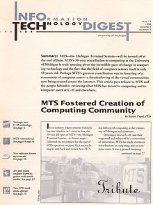 Cover page of the May 1996 issue of University of Michigan IT Digest, May 1996 ITDDigestCover.jpg