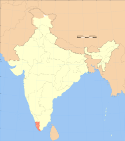 Location of Southern Division (Travancore)