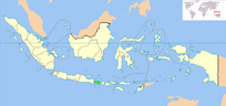 Karta koja pokazuje Bali unutar Indonezije