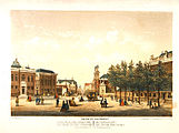 Het Jonas Daniël Meijerplein in 1861, toen nog Deventer Houtmarkt geheten