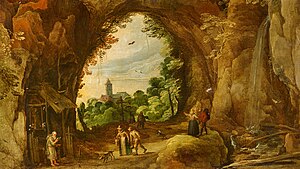 Grottenlandschaft mit Einsiedelei (Jan Brueghel der Jüngere, Joos de Momper der Jüngere)