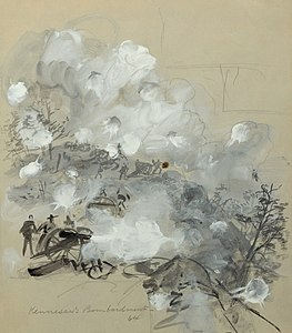 Battle of Kennesaw Mountain. Sketch by Alfred Waud.