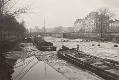 La Seine le 3 Janvier 1880 - Vue du quai des Orfèvres