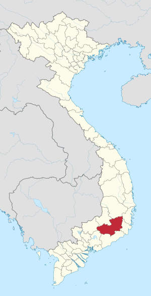 Karte von Vietnam mit der Provinz Lâm Đồng hervorgehoben