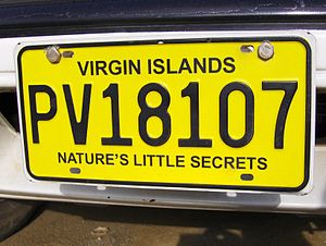 A British Virgin Islands license place