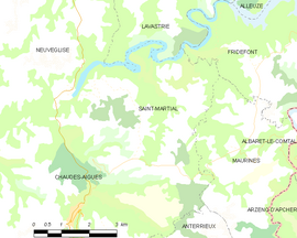 Mapa obce Saint-Martial