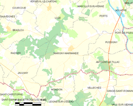 Mapa obce Marigny-Marmande