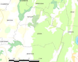 Mapa obce Légna