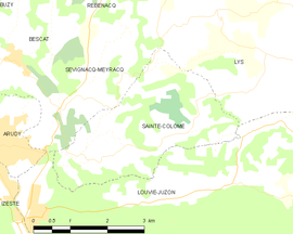 Mapa obce Sainte-Colome