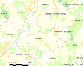 Mapa obce Aslonnes