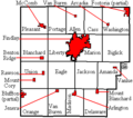 Map of Hancock County, Ohio USA and locator maps of all of its Townships, Villages, and Cities (30 maps total)