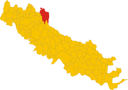 Elhelyezkedése Cremona megye térképén