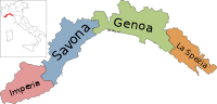 Карта региона Лигурия, Италия, с провинциями-ru.svg