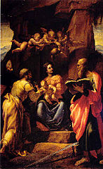Madonna col Bambino in trono e santi , Giovanni Paolo Lomazzo.