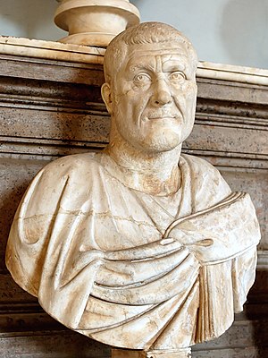 Portrait of Maximinus Thrax. Marble, Roman art...