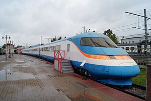 ЭС250-001 в экспозиции на станции Москва-Рижская